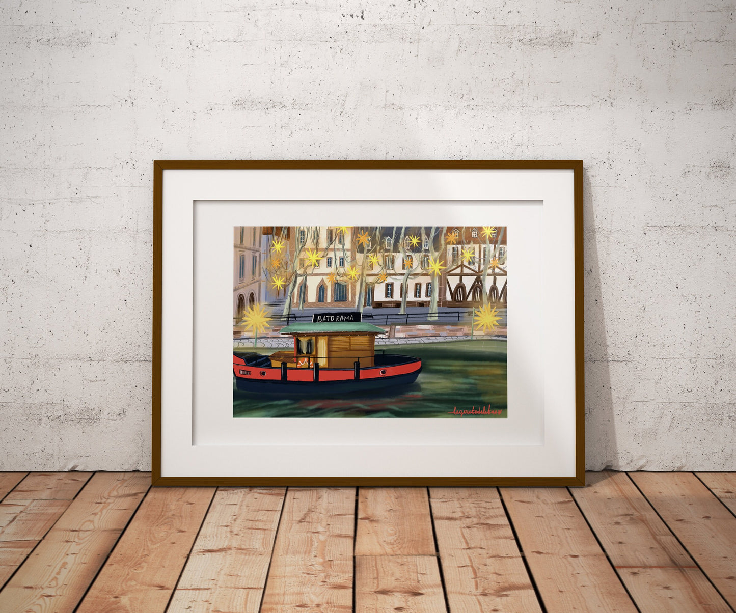 Strasbourg France Boat Print: Nautical Wall Art