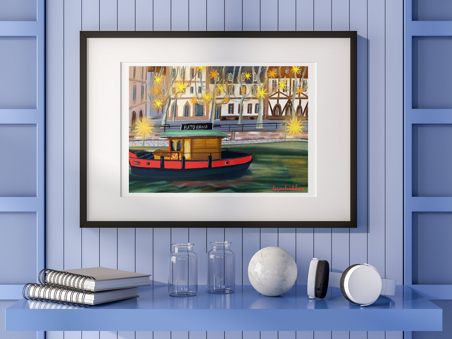 Strasbourg France Boat Print: Nautical Wall Art