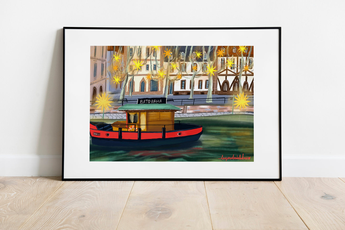 Strasbourg France Boat Print: Nautical Wall Art
