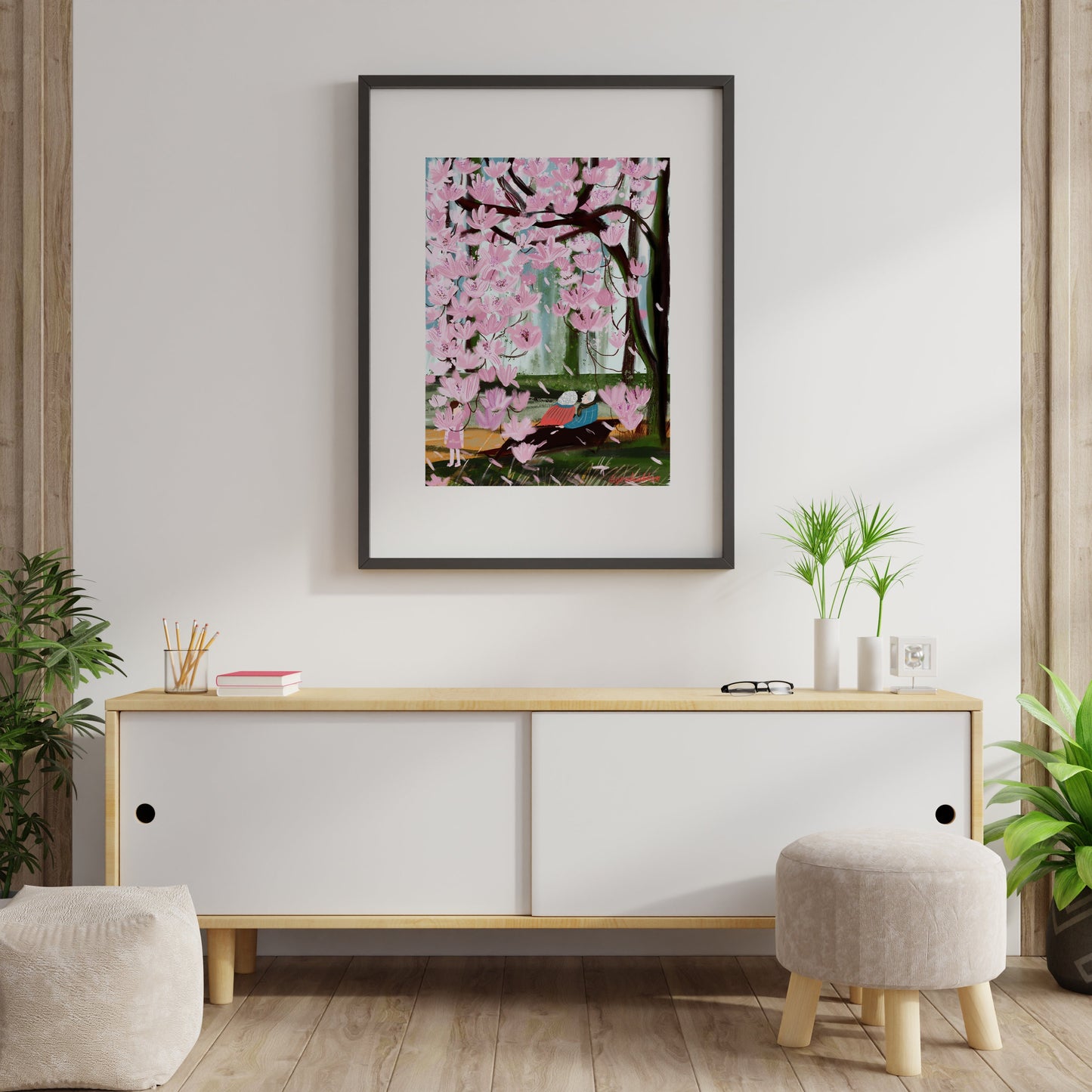Romantic grandparents print|Cherry blossom tree poster|Grandparents anniversary gift idea| Lovely grandparents wall art|Cherry blossom print