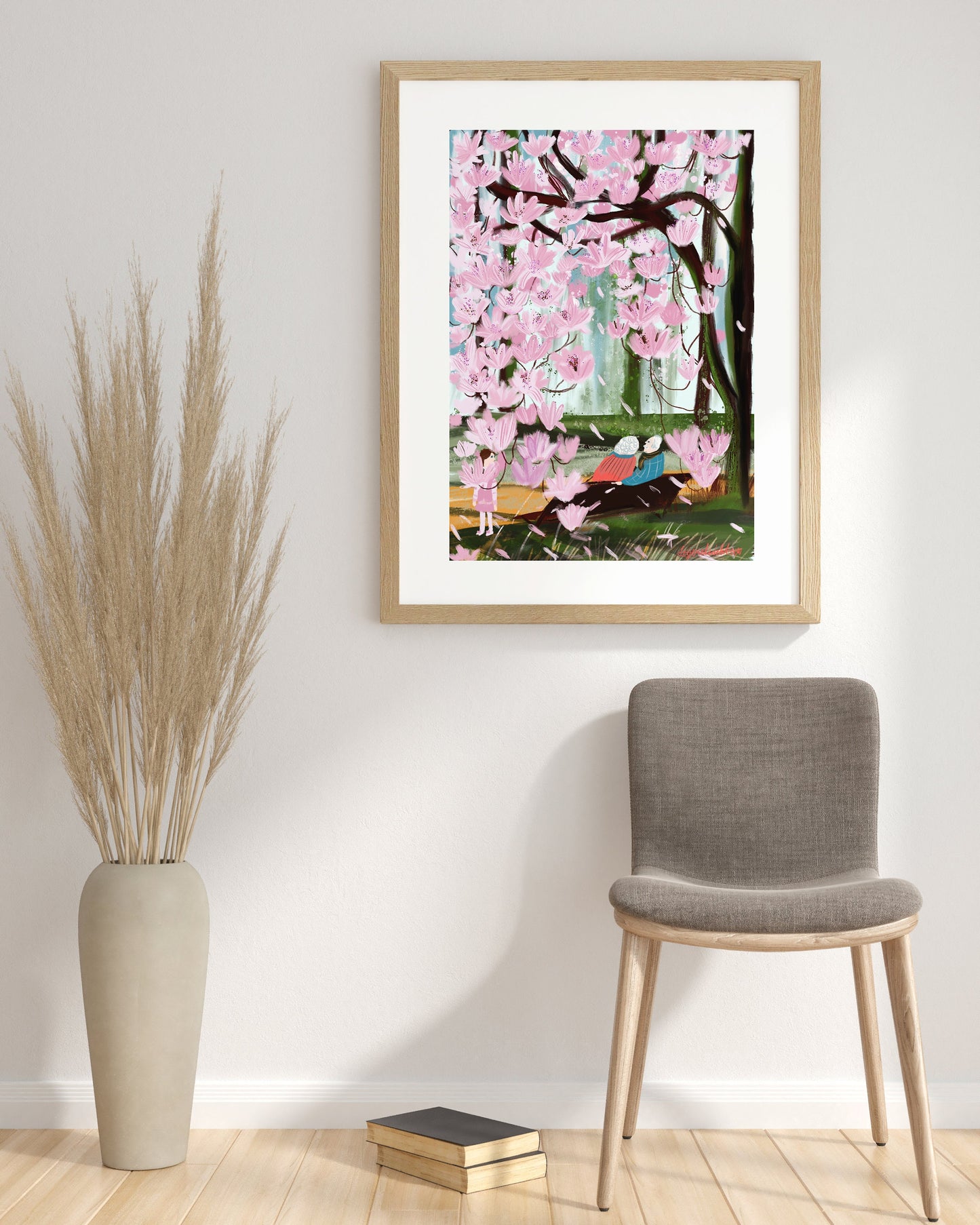 Romantic grandparents print|Cherry blossom tree poster|Grandparents anniversary gift idea| Lovely grandparents wall art|Cherry blossom print
