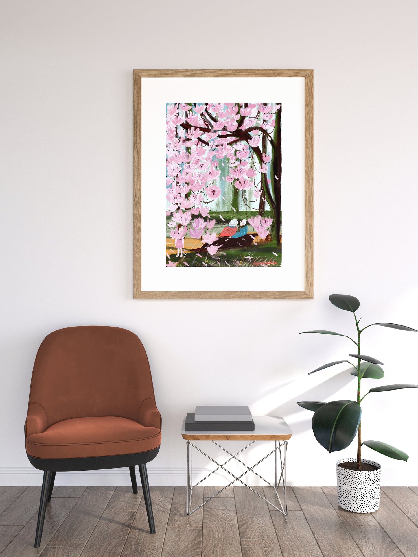 Romantic grandparents print|Cherry blossom tree poster|Grandparents anniversary gift idea| Lovely grandparents wall art|Cherry blossom print