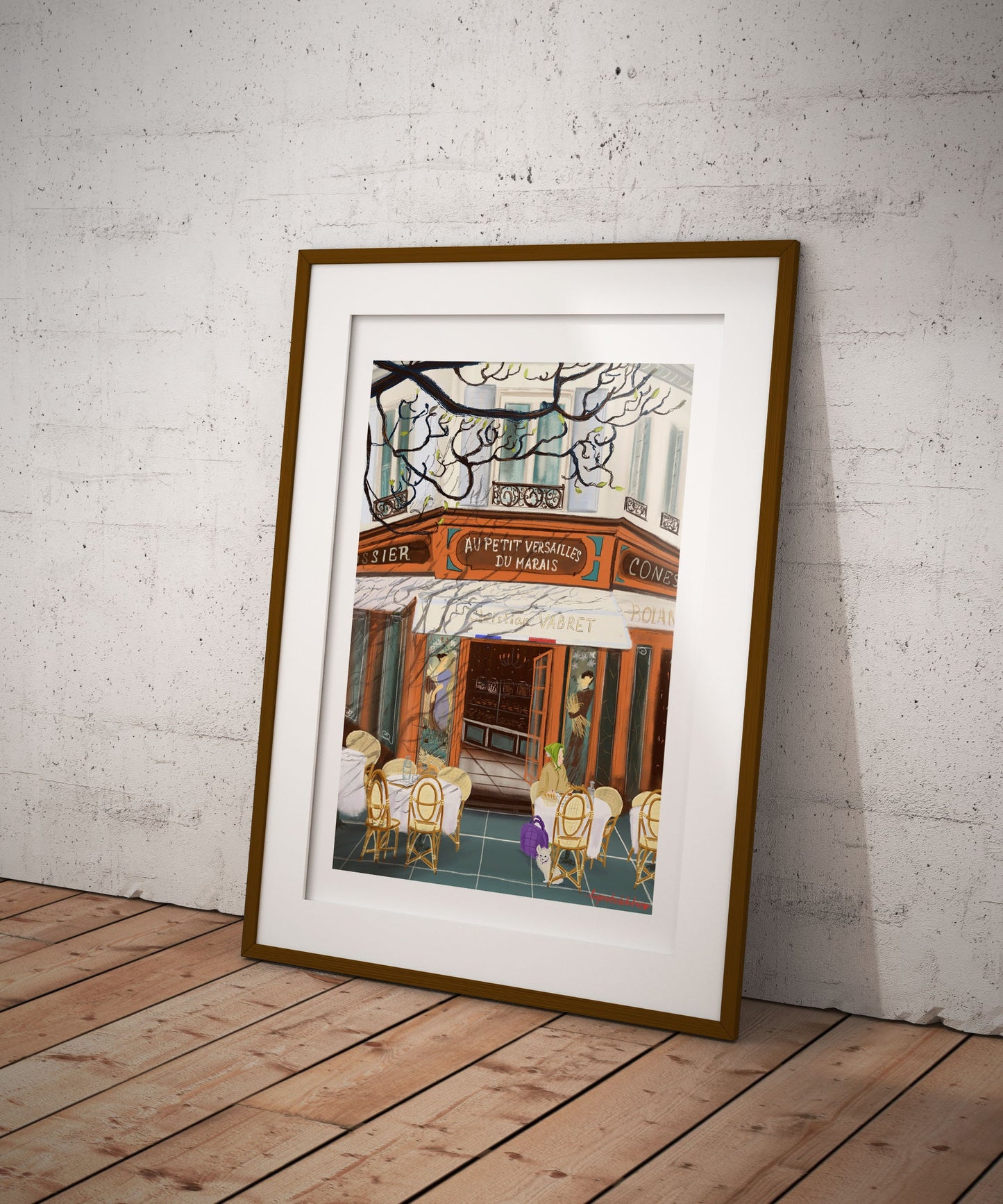 Paris Terrace Art Print: Parisian Lifestyle Fine Art Paper Poster