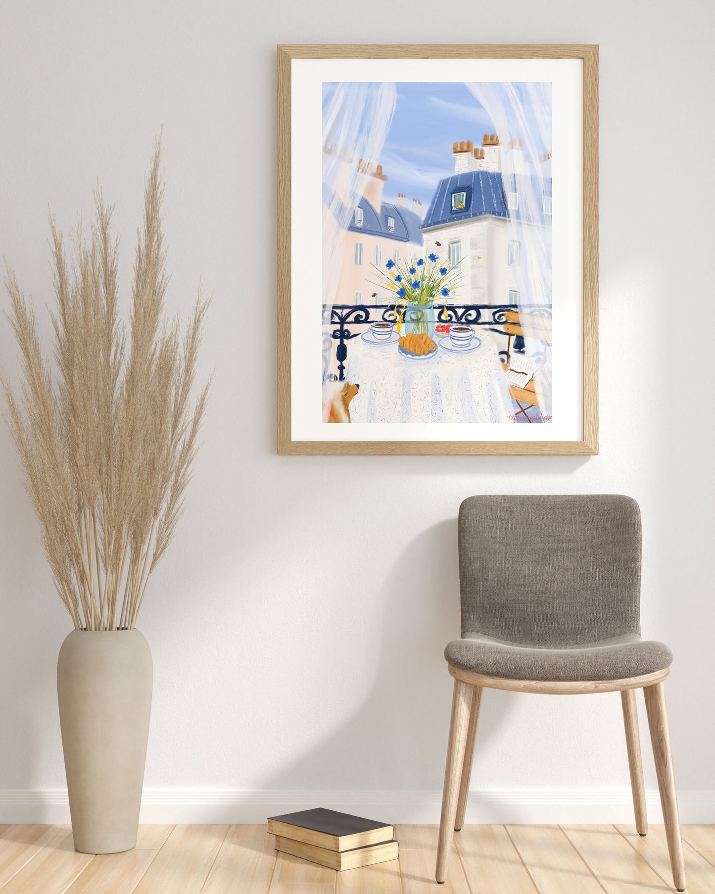 Paris Kitchen Wall Art-French Breakfast Decor Print