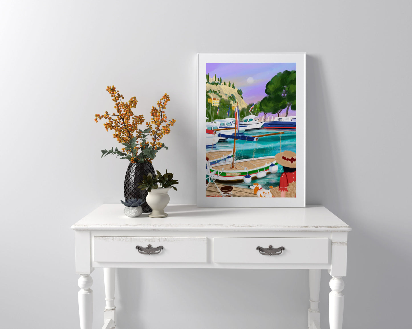 Cassis France Art Print: French Riviera Port Scene