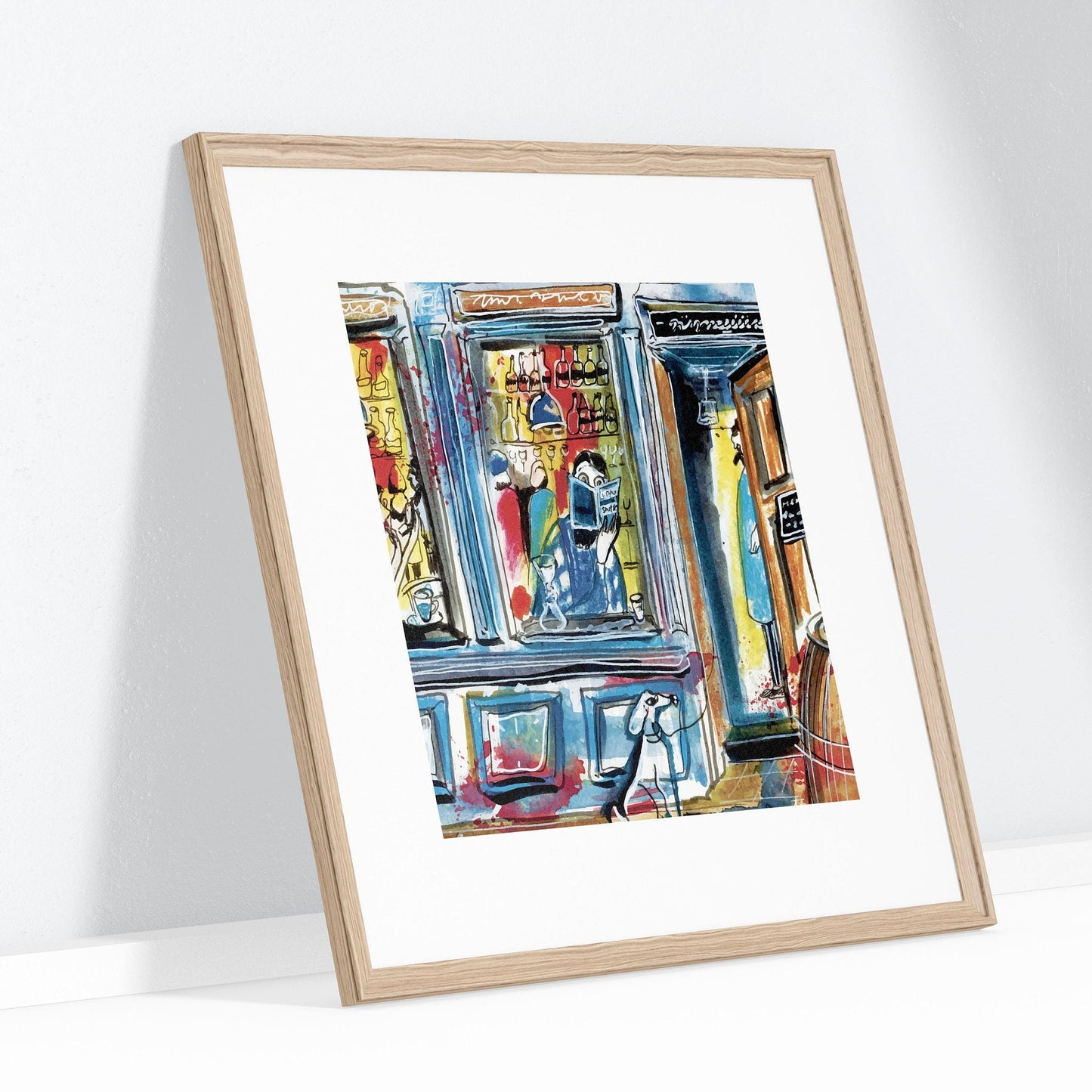 Barcelona Bar Watercolor Art Print: Cafe Wall Decor