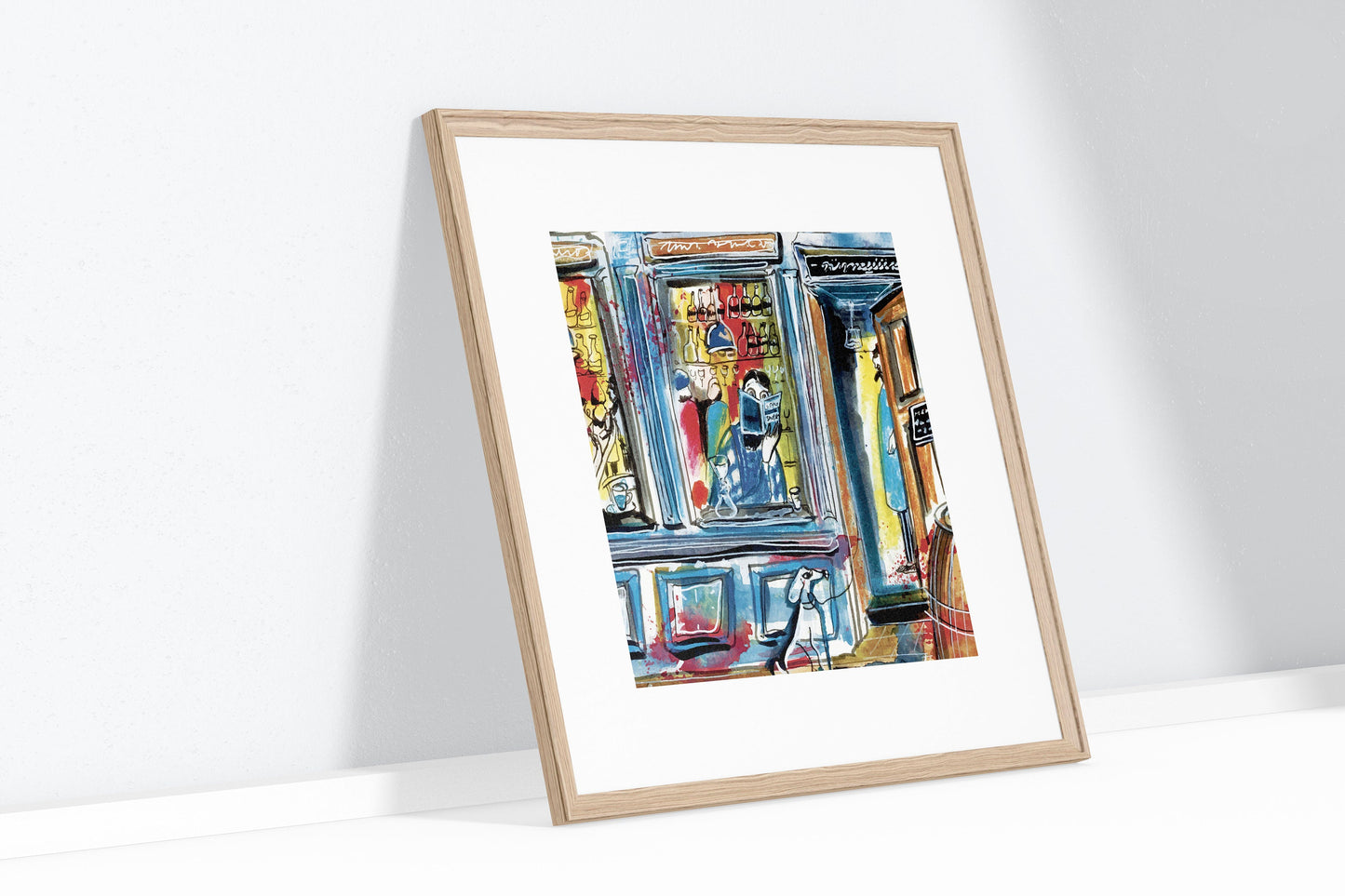 Barcelona Bar Watercolor Art Print: Cafe Wall Decor