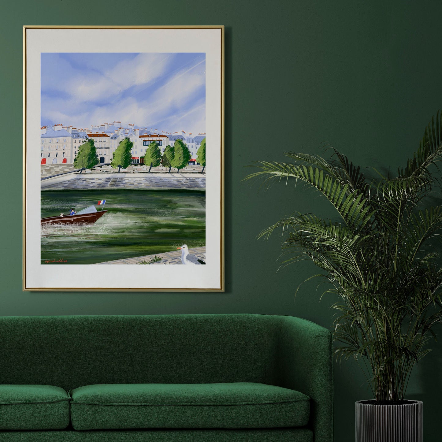 Seine River Paris Art Print: Île Saint-Louis Illustration