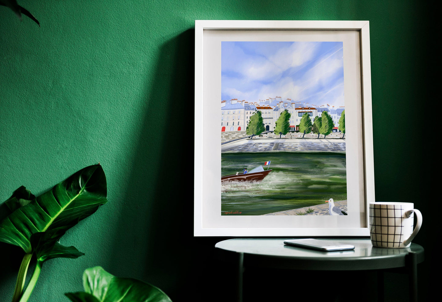 Seine River Paris Art Print: Île Saint-Louis Illustration