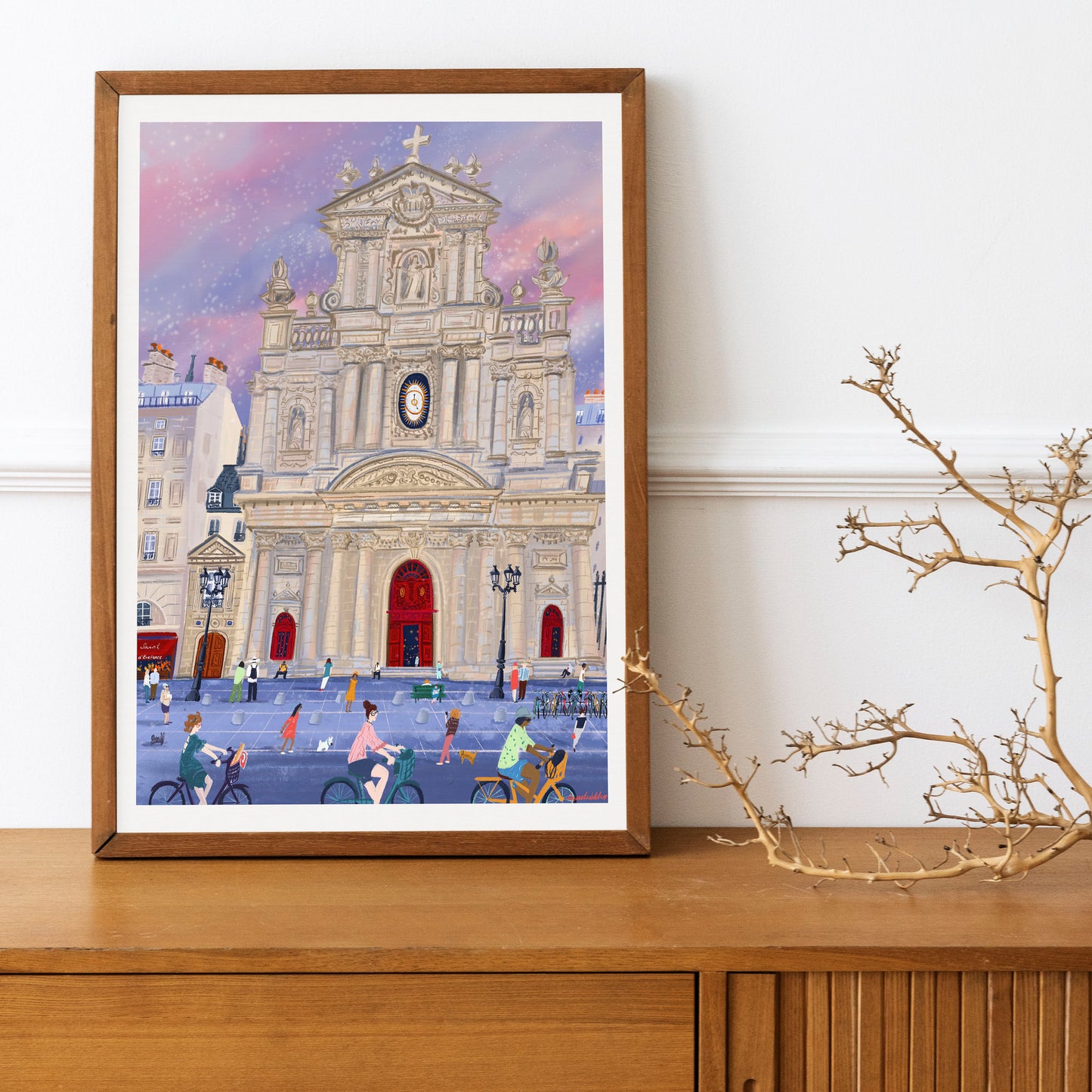 Saint-Paul Paris Print: Marais City Scene Wall Art