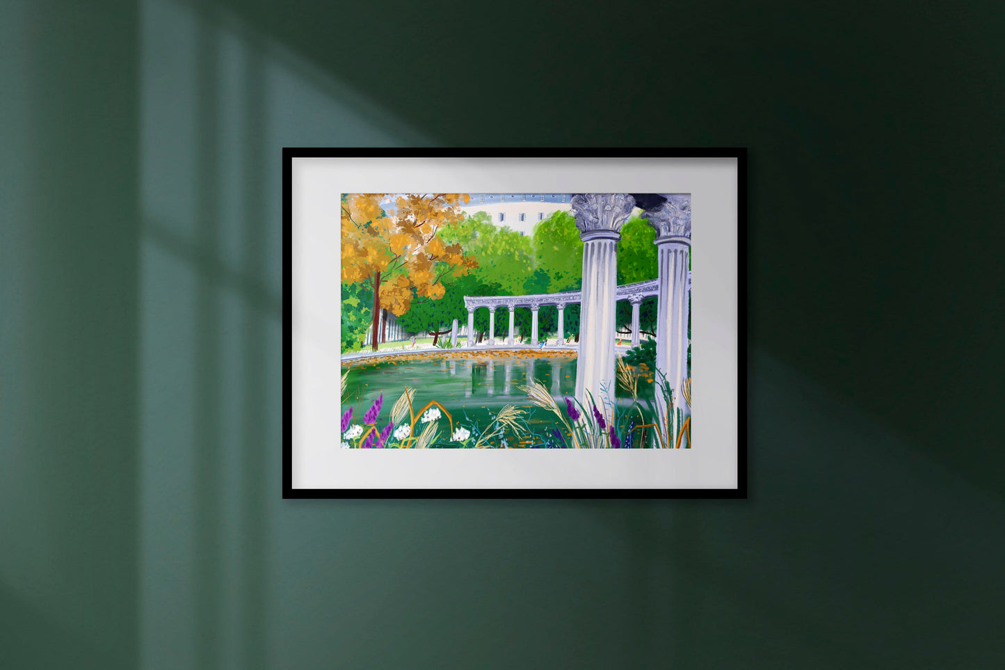 Parc Monceau Paris Art Print: Parisian Park Illustration