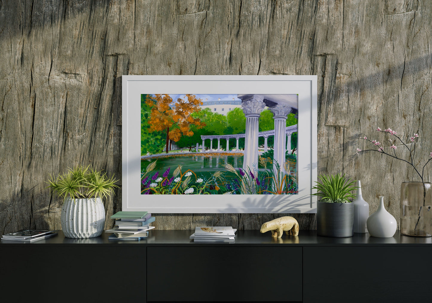 Parc Monceau Paris Art Print: Parisian Park Illustration