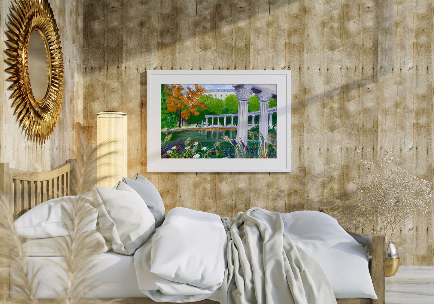 Parc Monceau Paris Art Print: Parisian Park Illustration