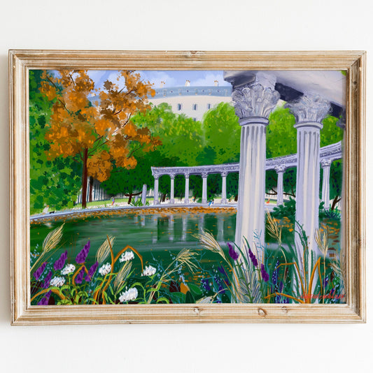 Parc Monceau Paris Art Print: Parisian Park Illustration