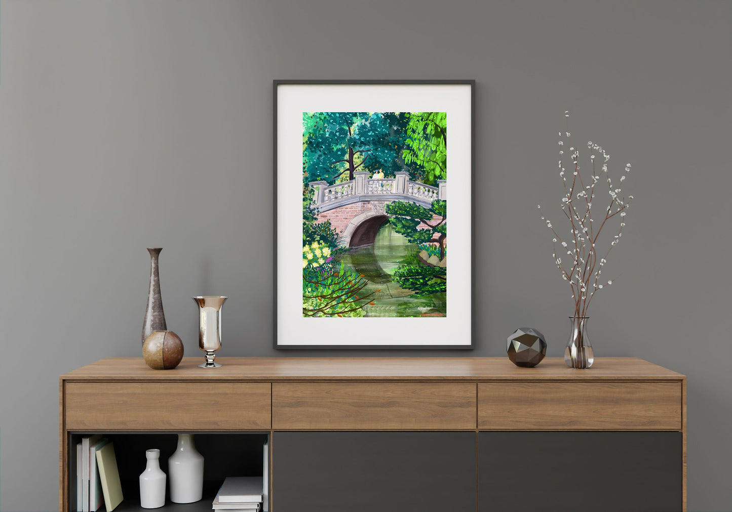Parc Monceau Print: Romantic Couple, Parisian Park Art (A3)