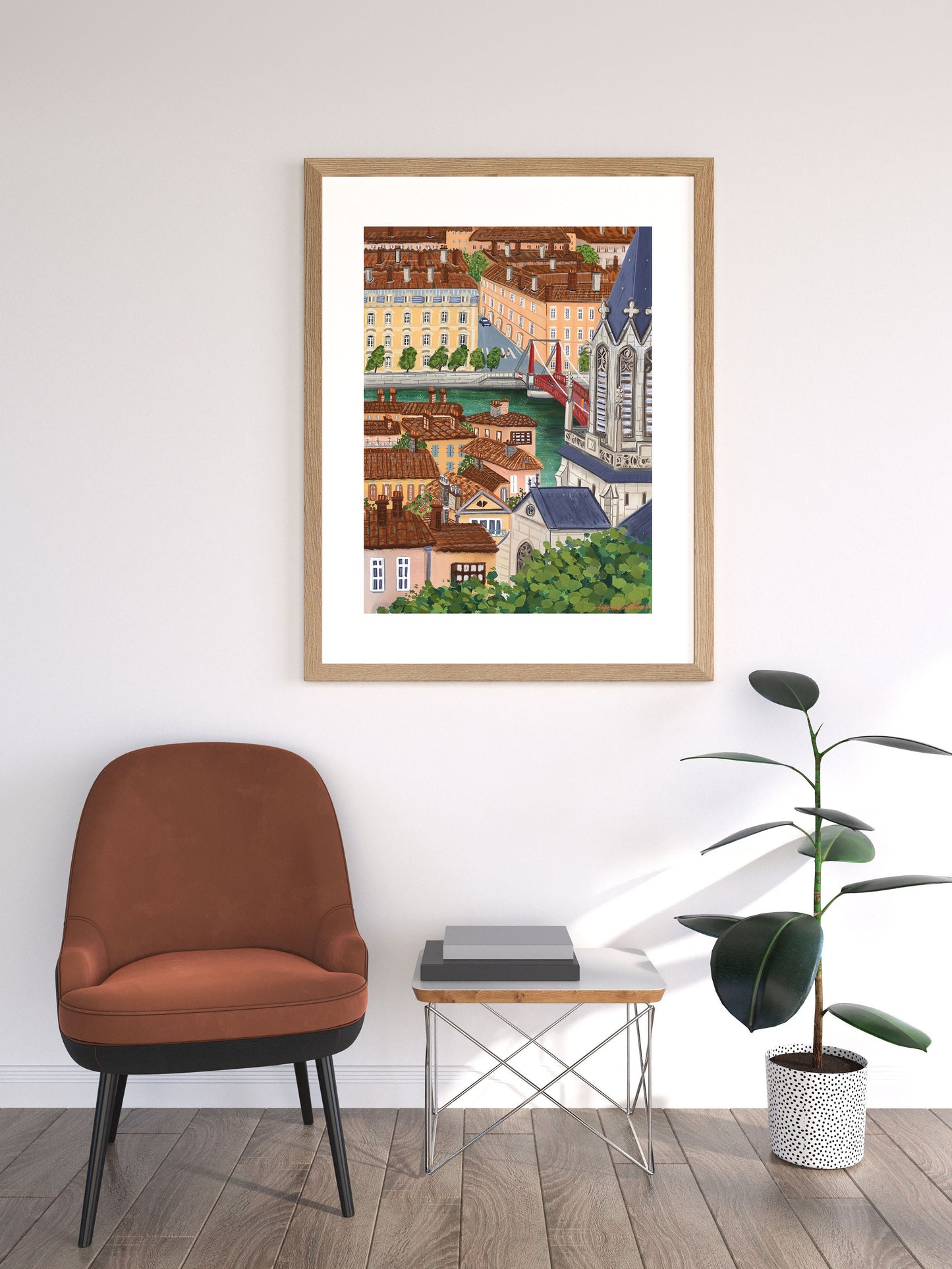 Lyon France Art Print: City View Souvenir