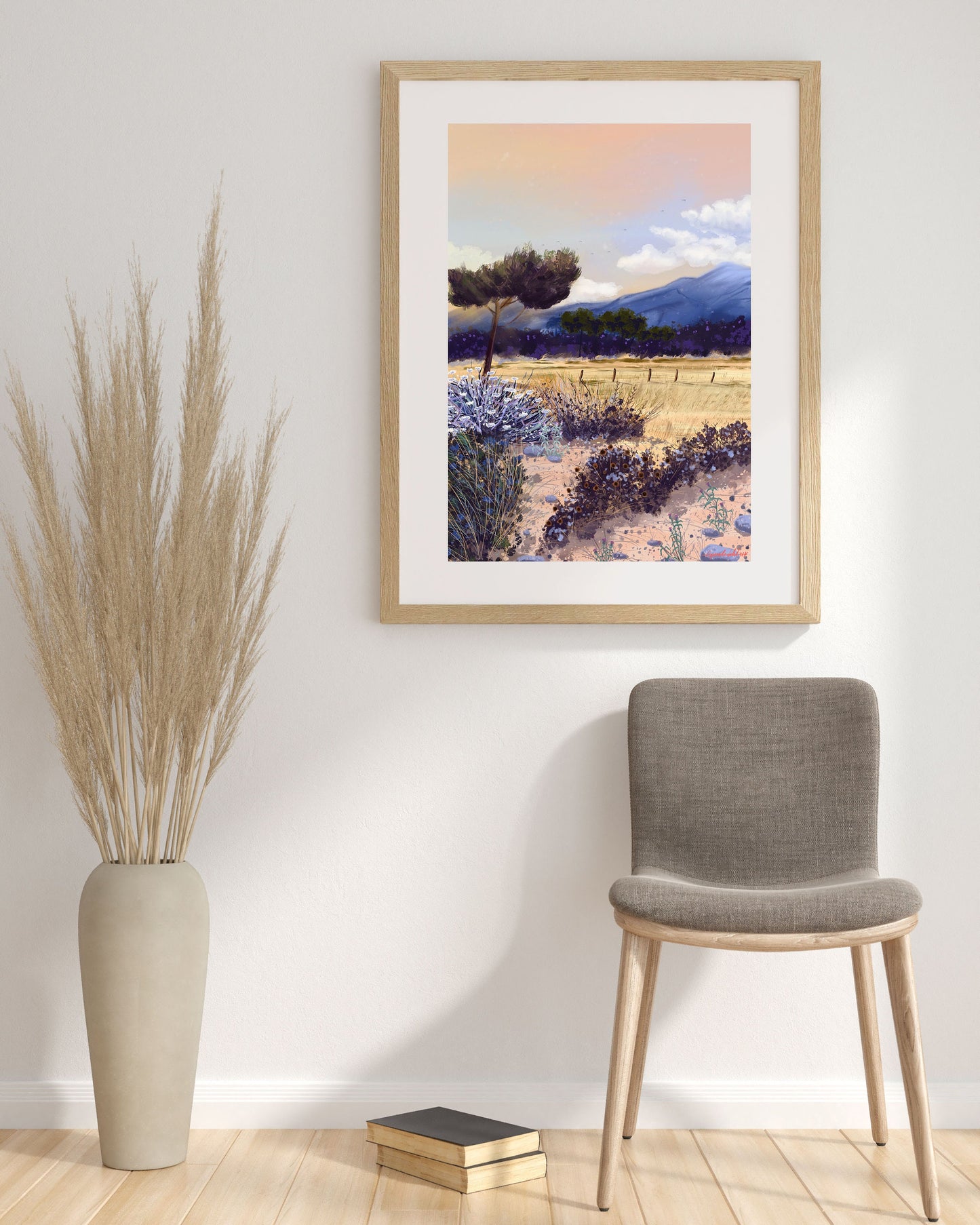 Corsica Landscape Art Print: Fine Art Paper, Travel Illustration