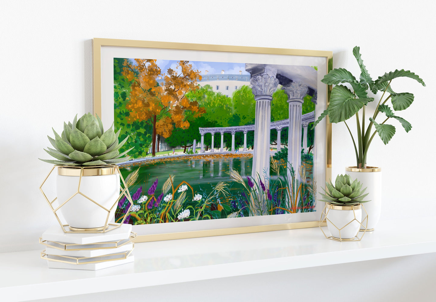 Parc Monceau Paris Art Print: Parisian Park Illustration