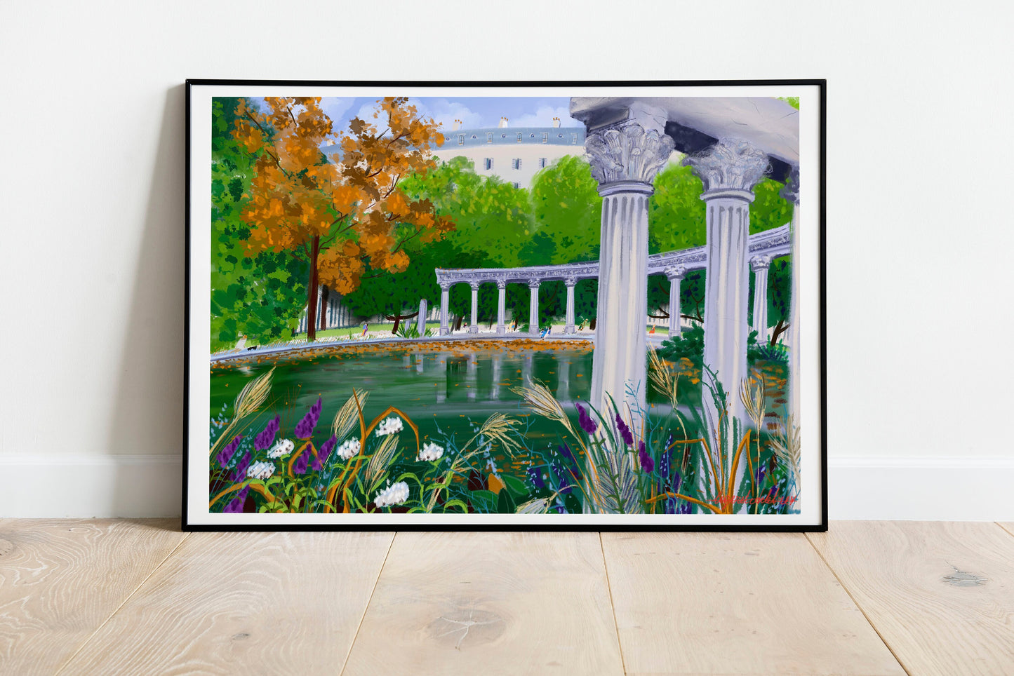Parc Monceau Paris Art Print: Parisian Park Illustration