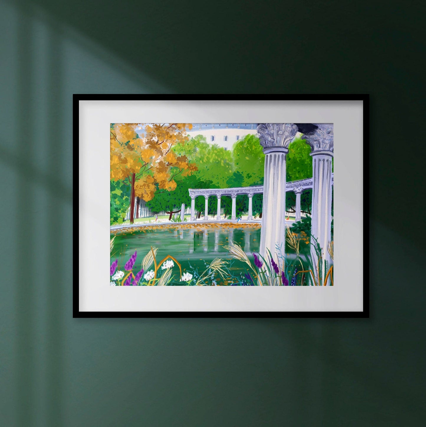 Parc Monceau Paris Art Print: Parisian Park Illustration