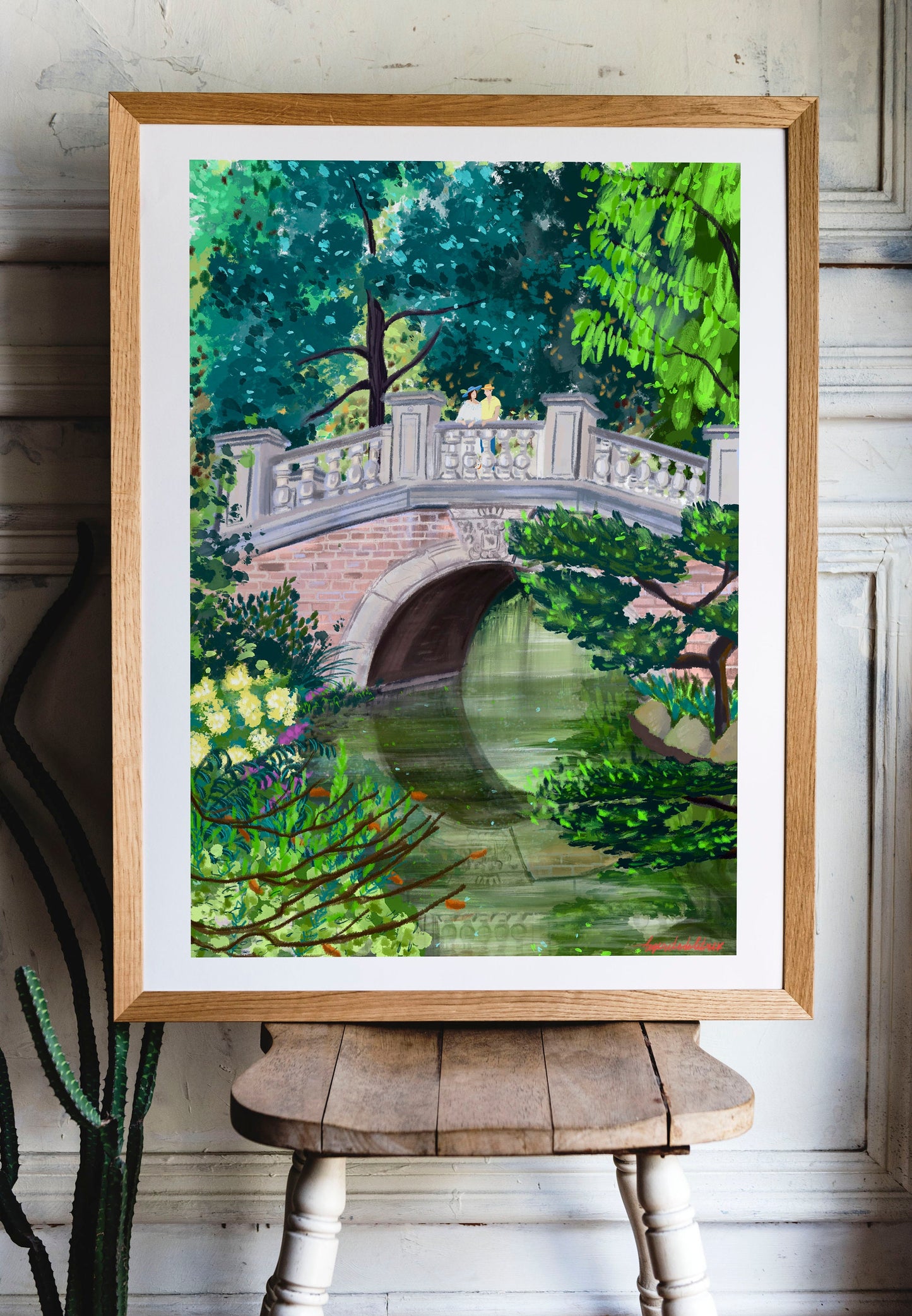 Parc Monceau Print: Romantic Couple, Parisian Park Art (A3)