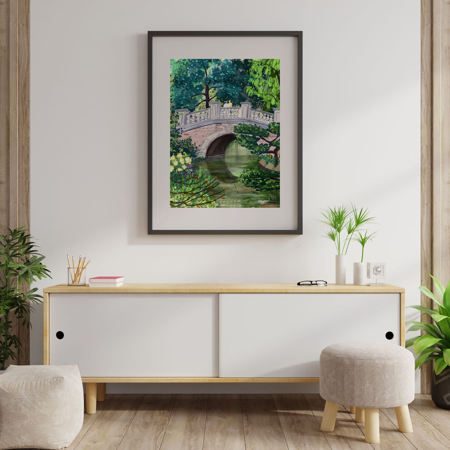 Parc Monceau Print: Romantic Couple, Parisian Park Art (A3)