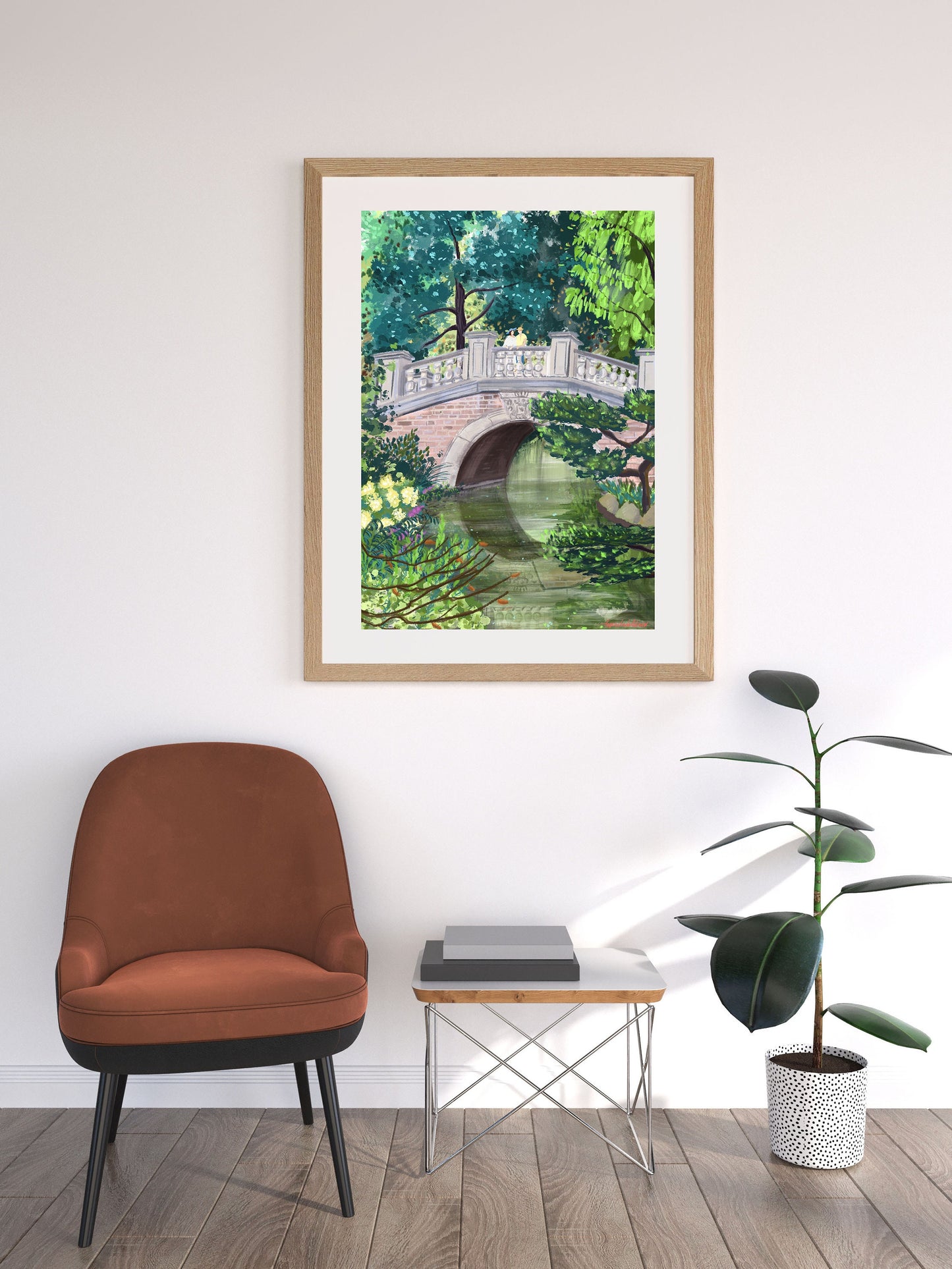 Parc Monceau Print: Romantic Couple, Parisian Park Art (A3)