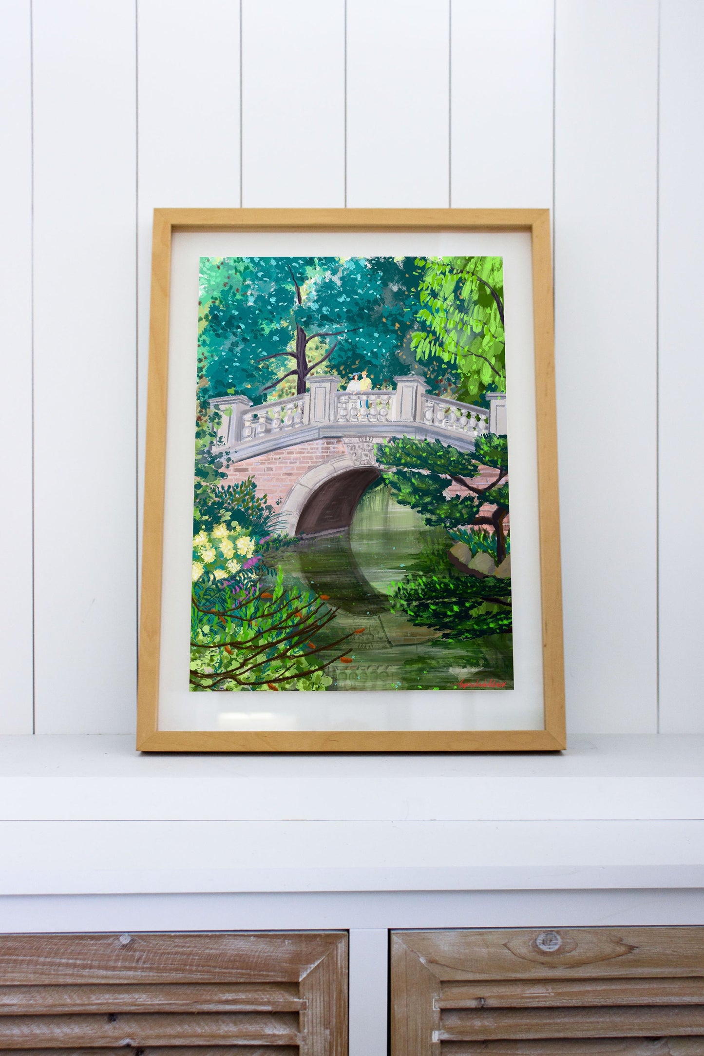 Parc Monceau Print: Romantic Couple, Parisian Park Art (A3)