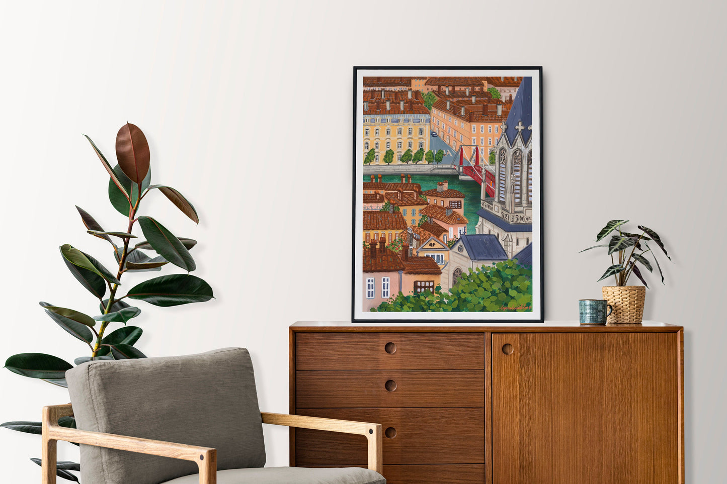 Lyon France Art Print: City View Souvenir