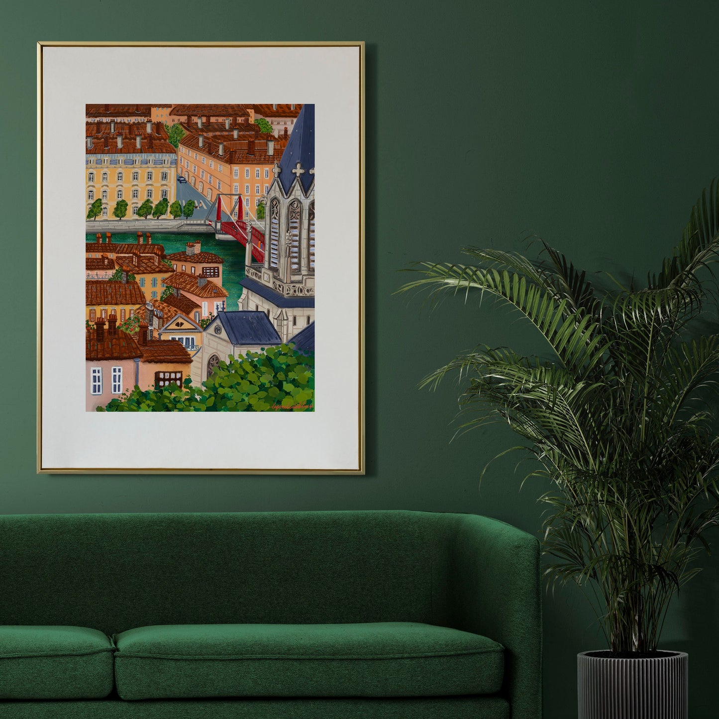 Lyon France Art Print: City View Souvenir