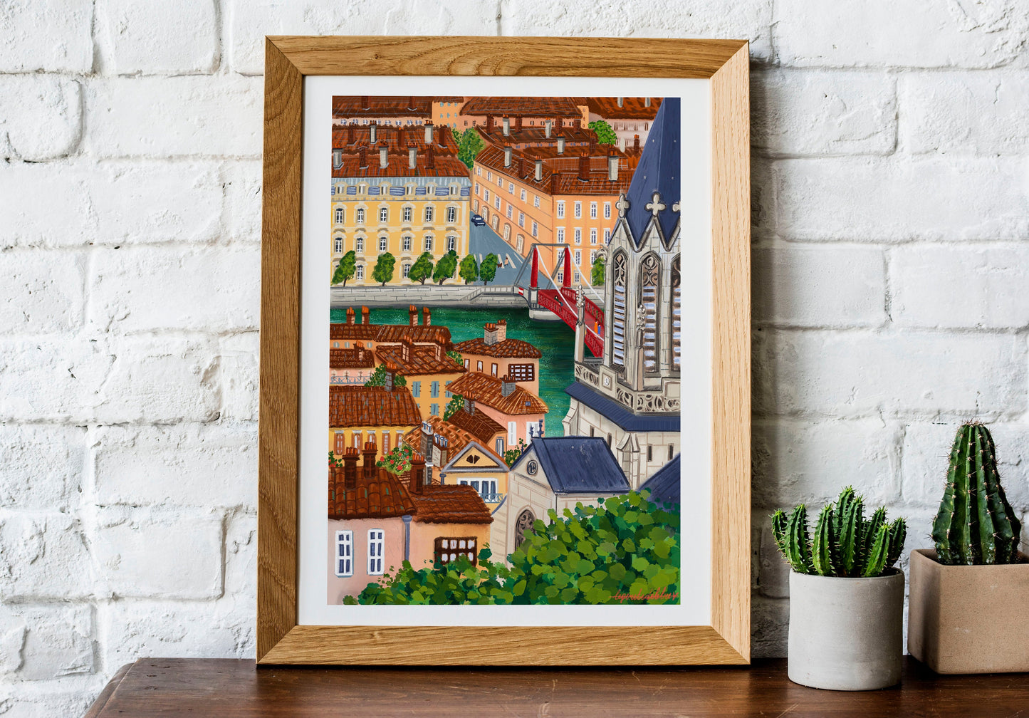 Lyon France Art Print: City View Souvenir