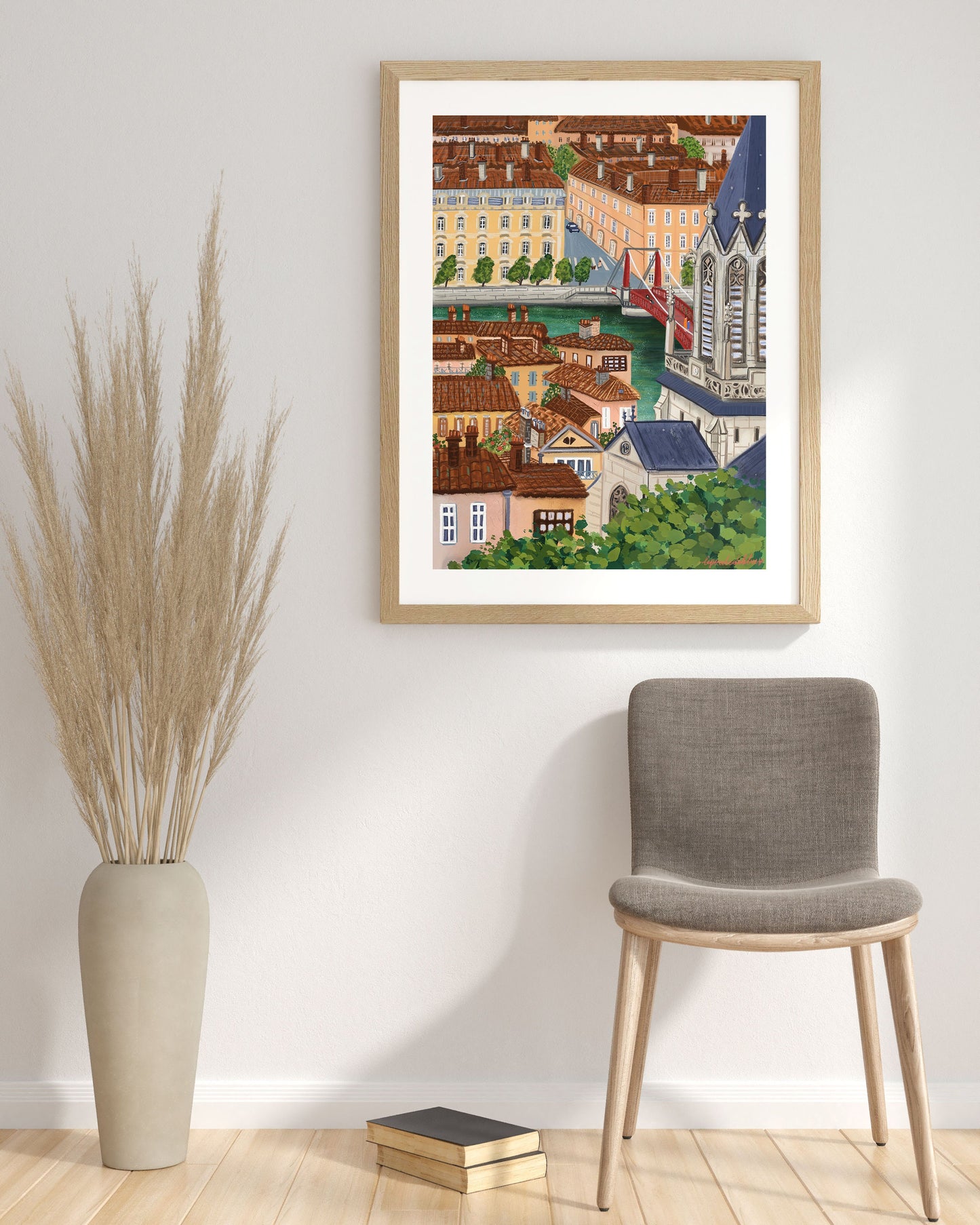Lyon France Art Print: City View Souvenir
