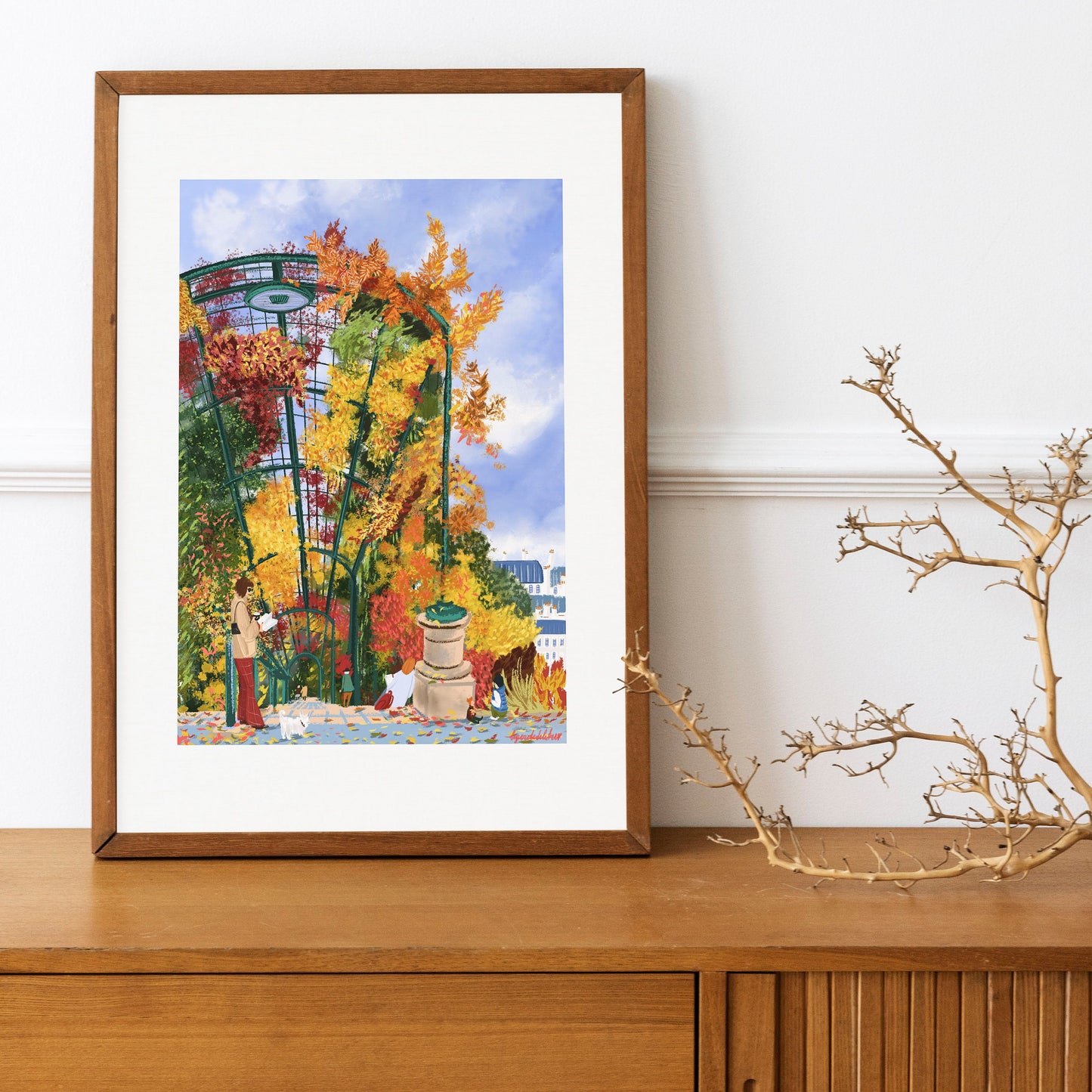 Belleville Paris Autumn Art Print: Parc de Belleville Poster