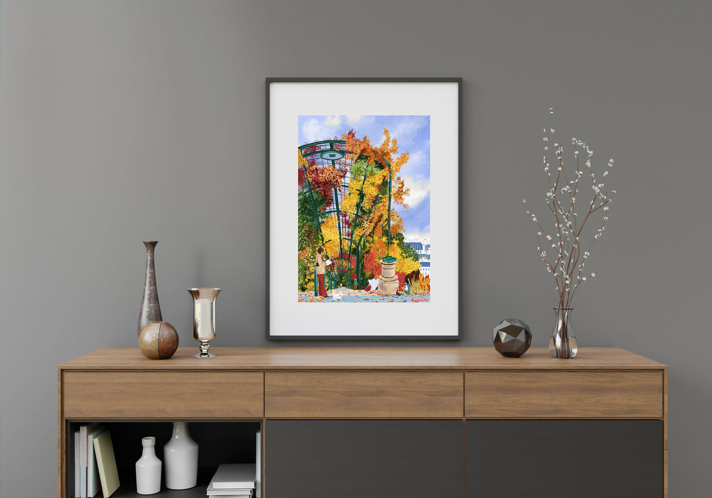 Belleville Paris Autumn Art Print: Parc de Belleville Poster