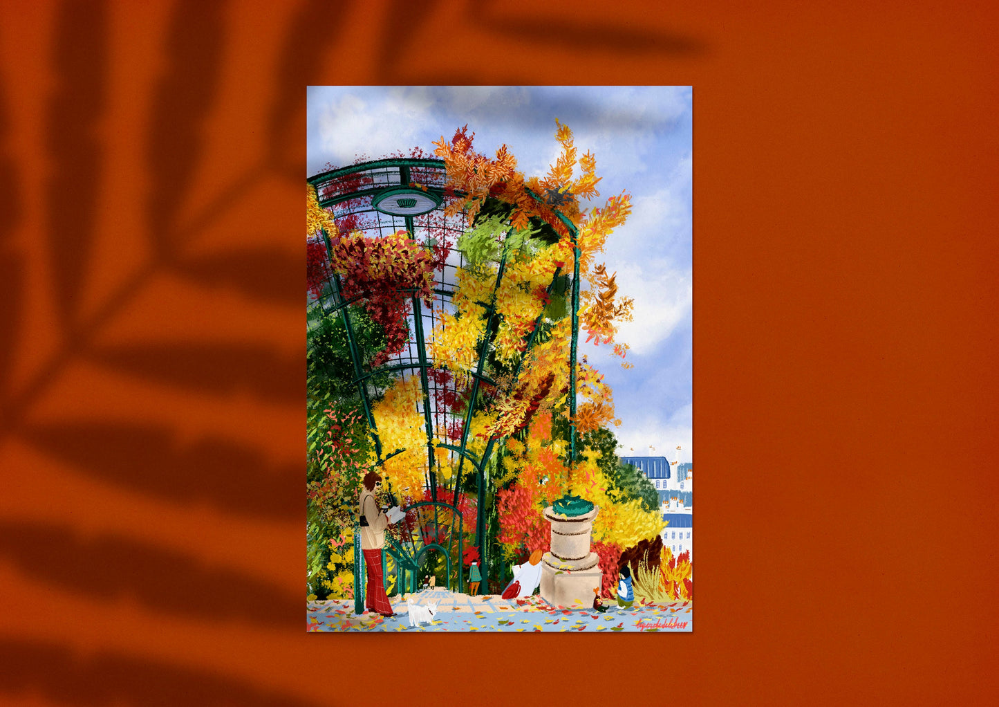 Belleville Paris Autumn Art Print: Parc de Belleville Poster