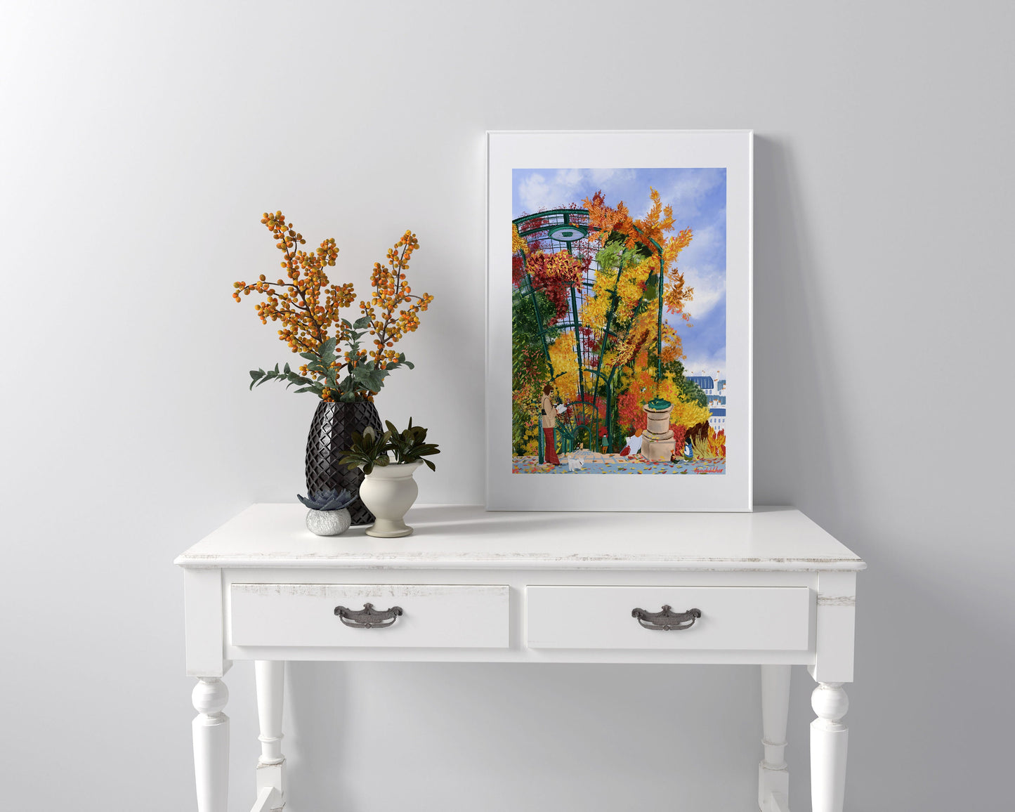 Belleville Paris Autumn Art Print: Parc de Belleville Poster