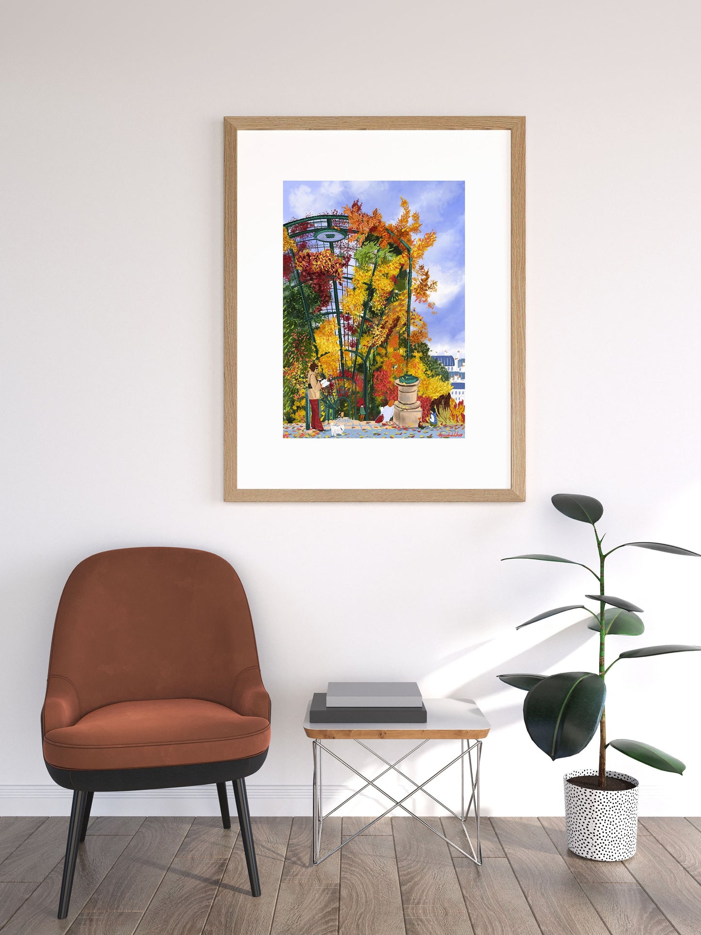 Belleville Paris Autumn Art Print: Parc de Belleville Poster