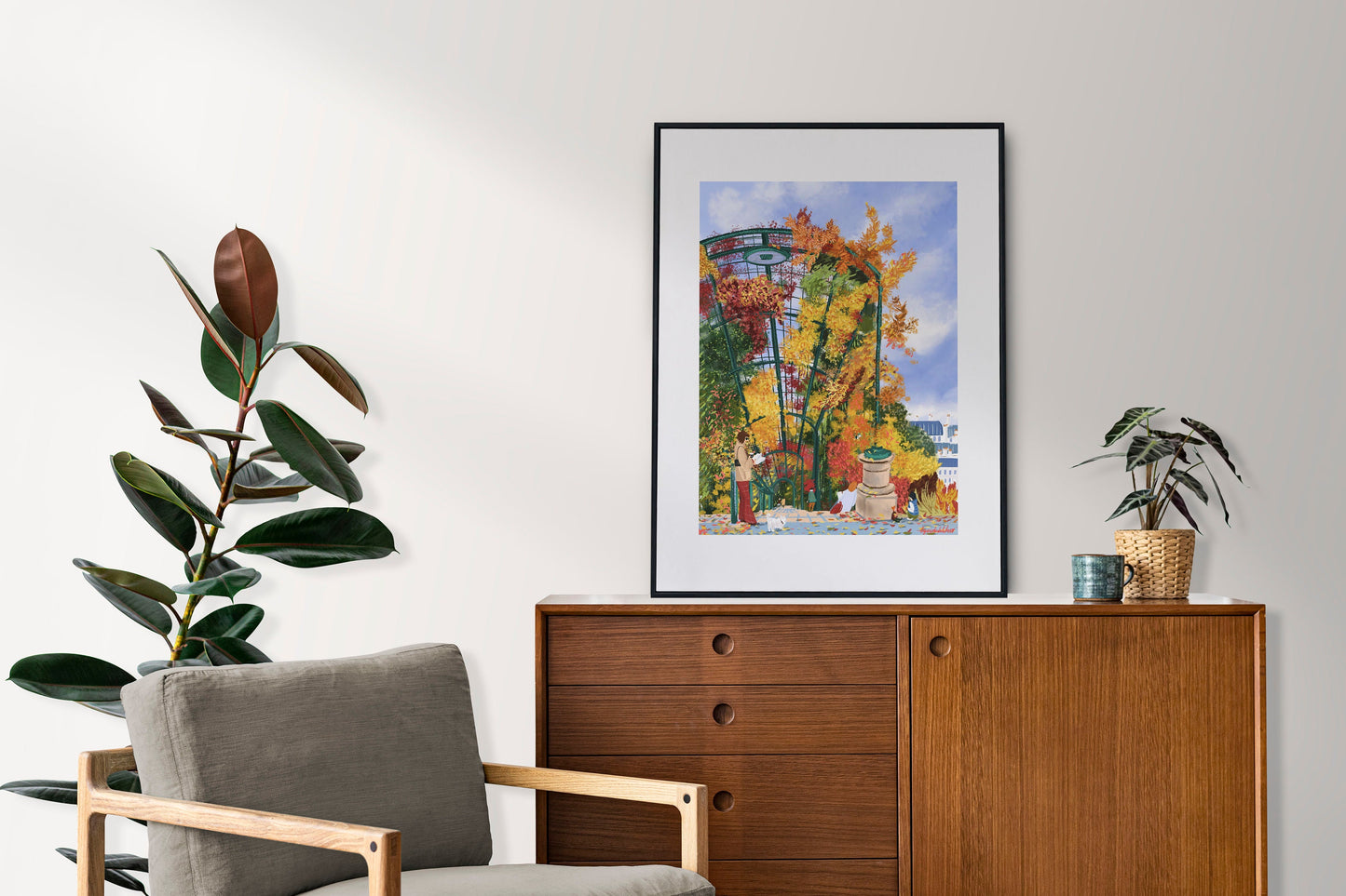 Belleville Paris Autumn Art Print: Parc de Belleville Poster