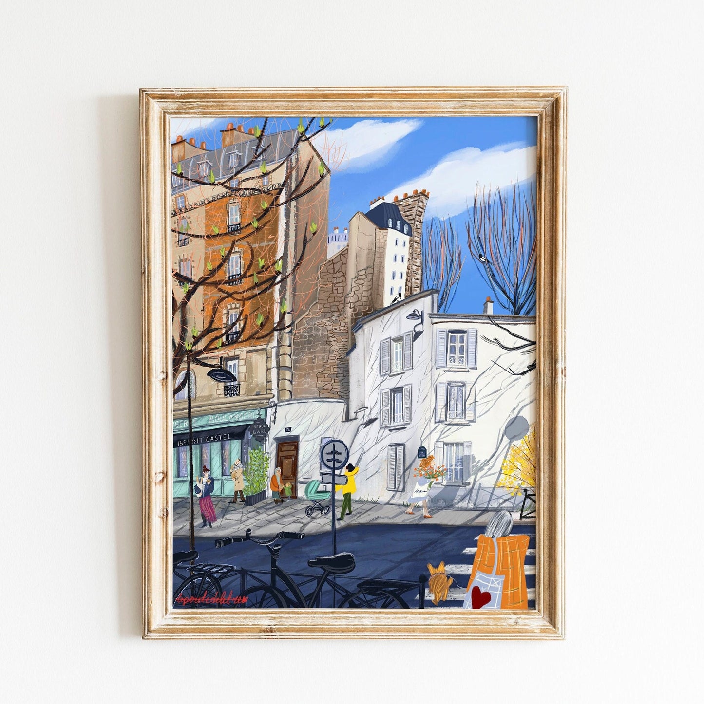 Paris Spring Fine Art Print: City Life Illustration