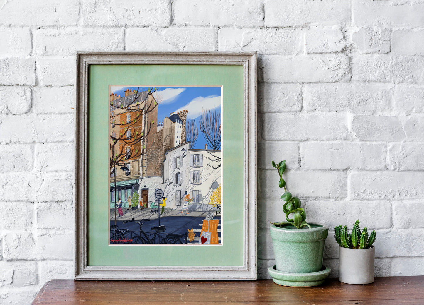 Paris Spring Fine Art Print: City Life Illustration