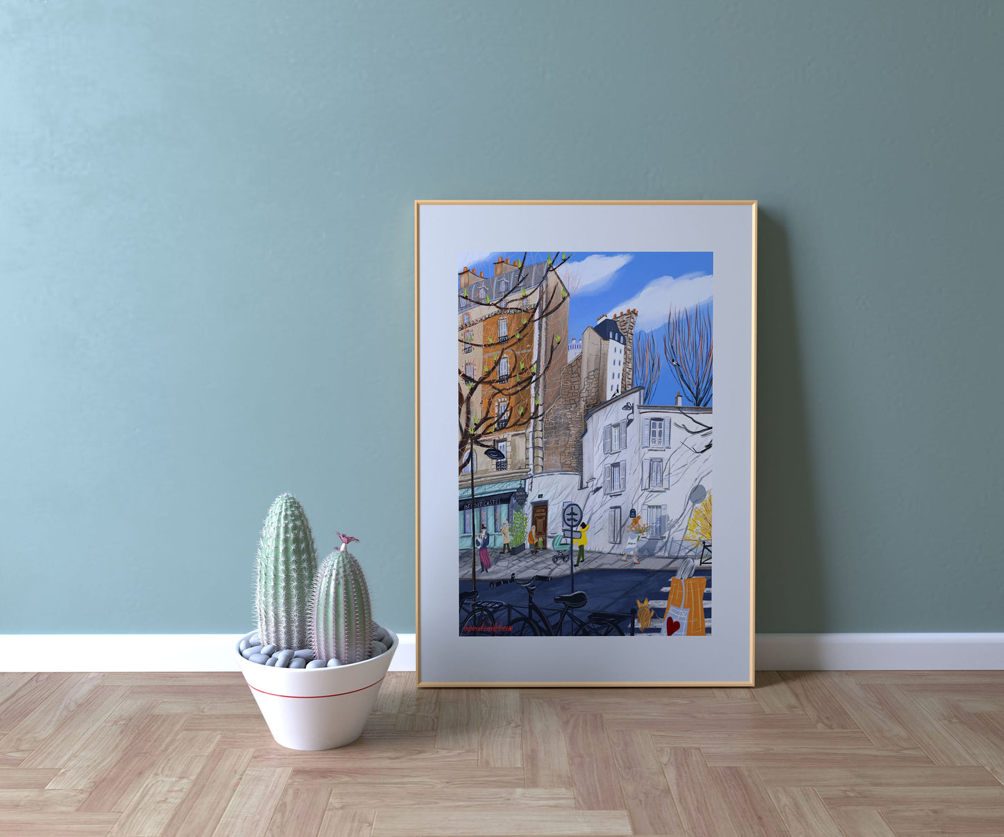 Paris Spring Fine Art Print: City Life Illustration