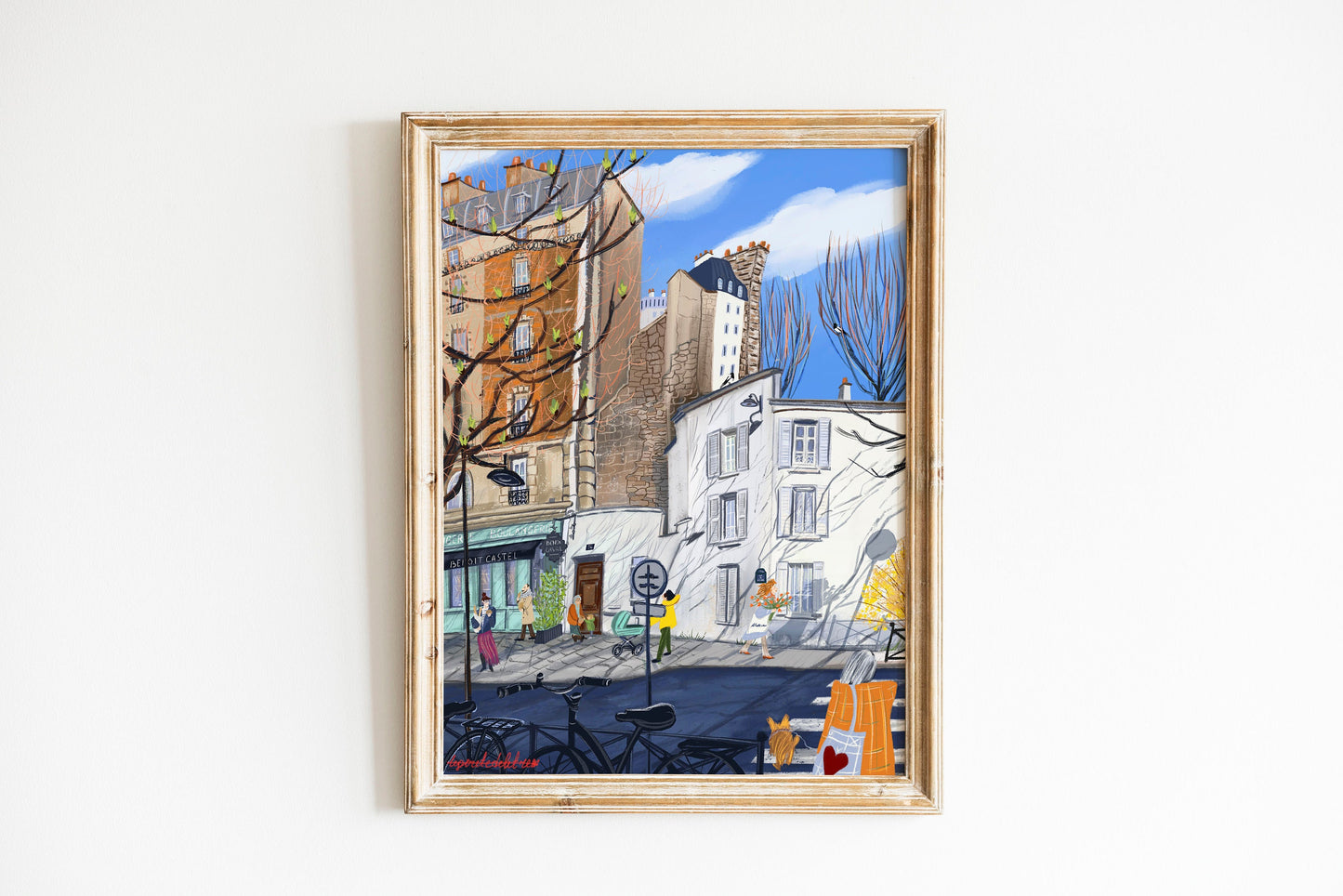 Paris Spring Fine Art Print: City Life Illustration