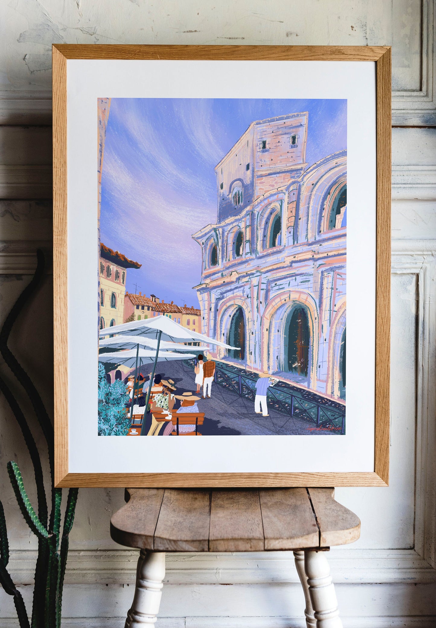 Arles Arena Art Print: French Provence Artwork