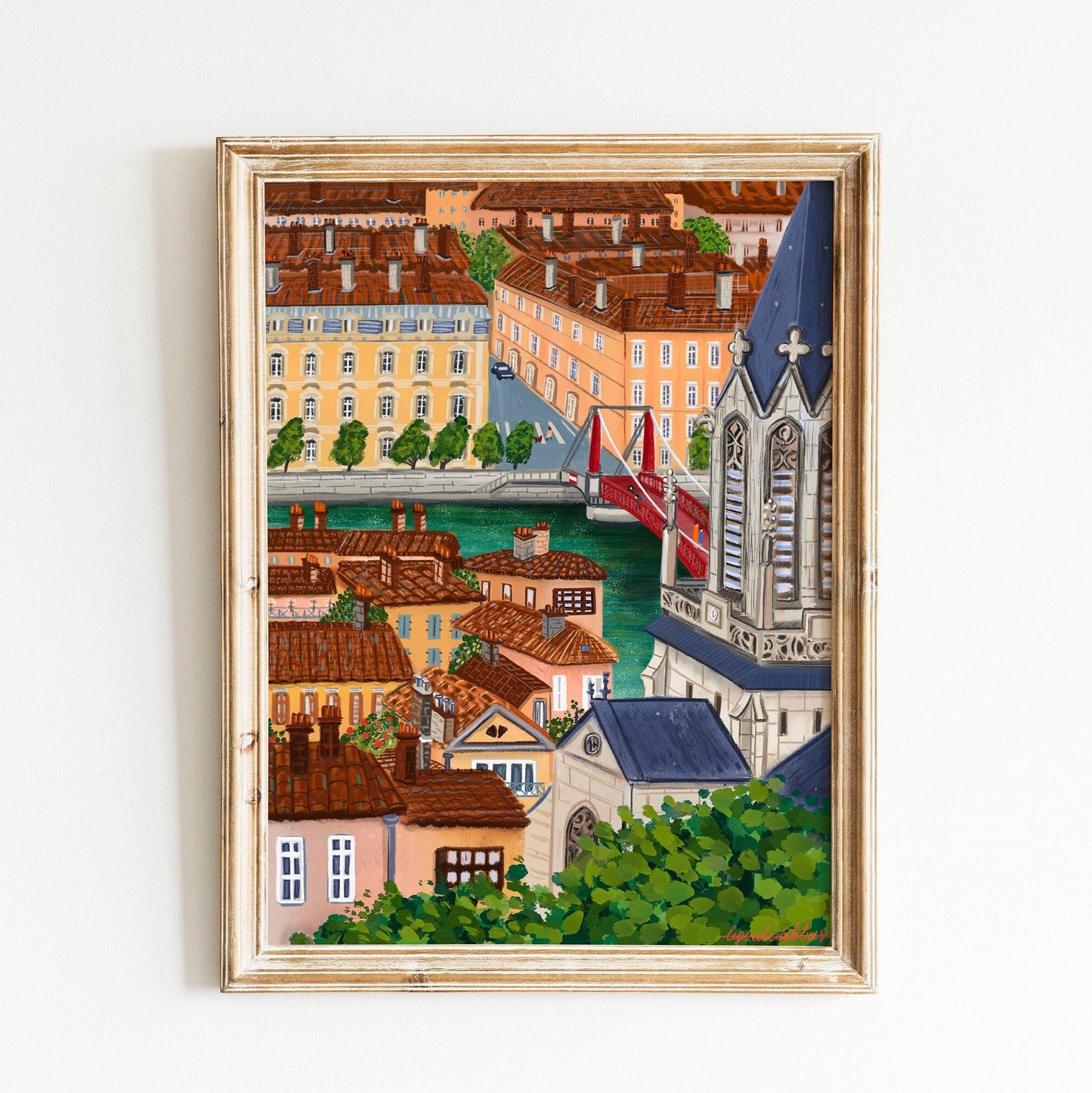 Lyon France Art Print: City View Souvenir