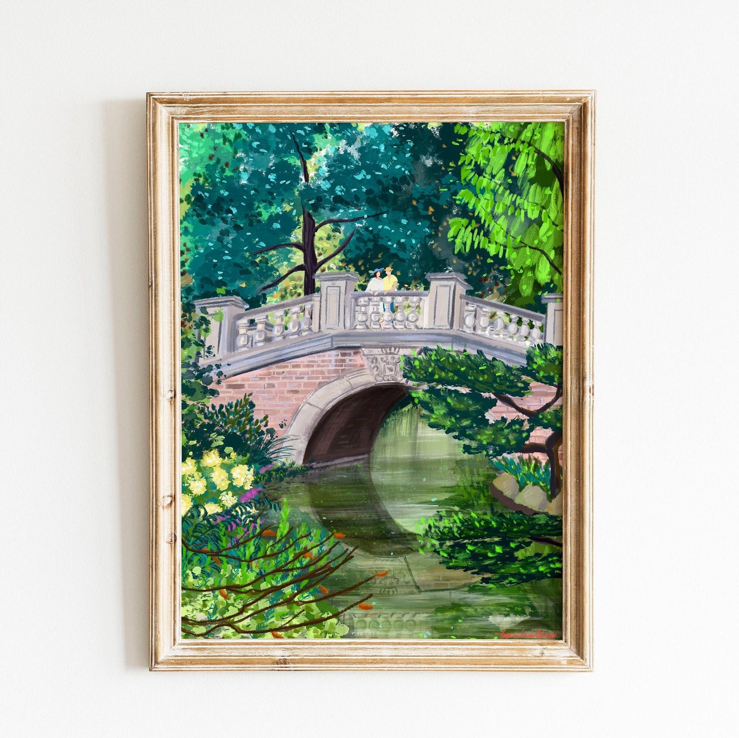 Parc Monceau Print: Romantic Couple, Parisian Park Art (A3)