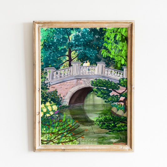 Parc Monceau Print: Romantic Couple, Parisian Park Art (A3)