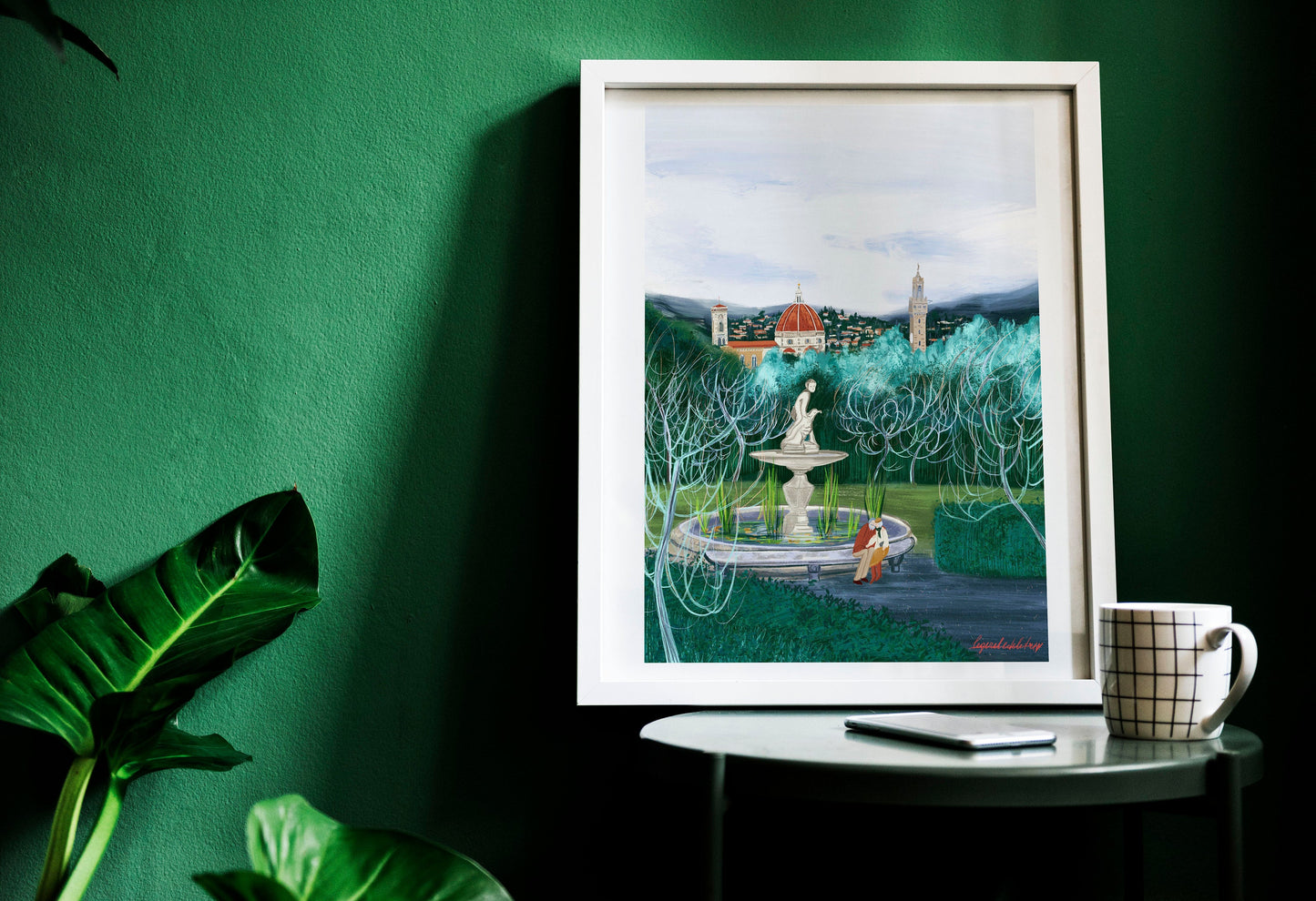 Boboli Gardens Florence Art Print: Tuscany Landscape Illustration