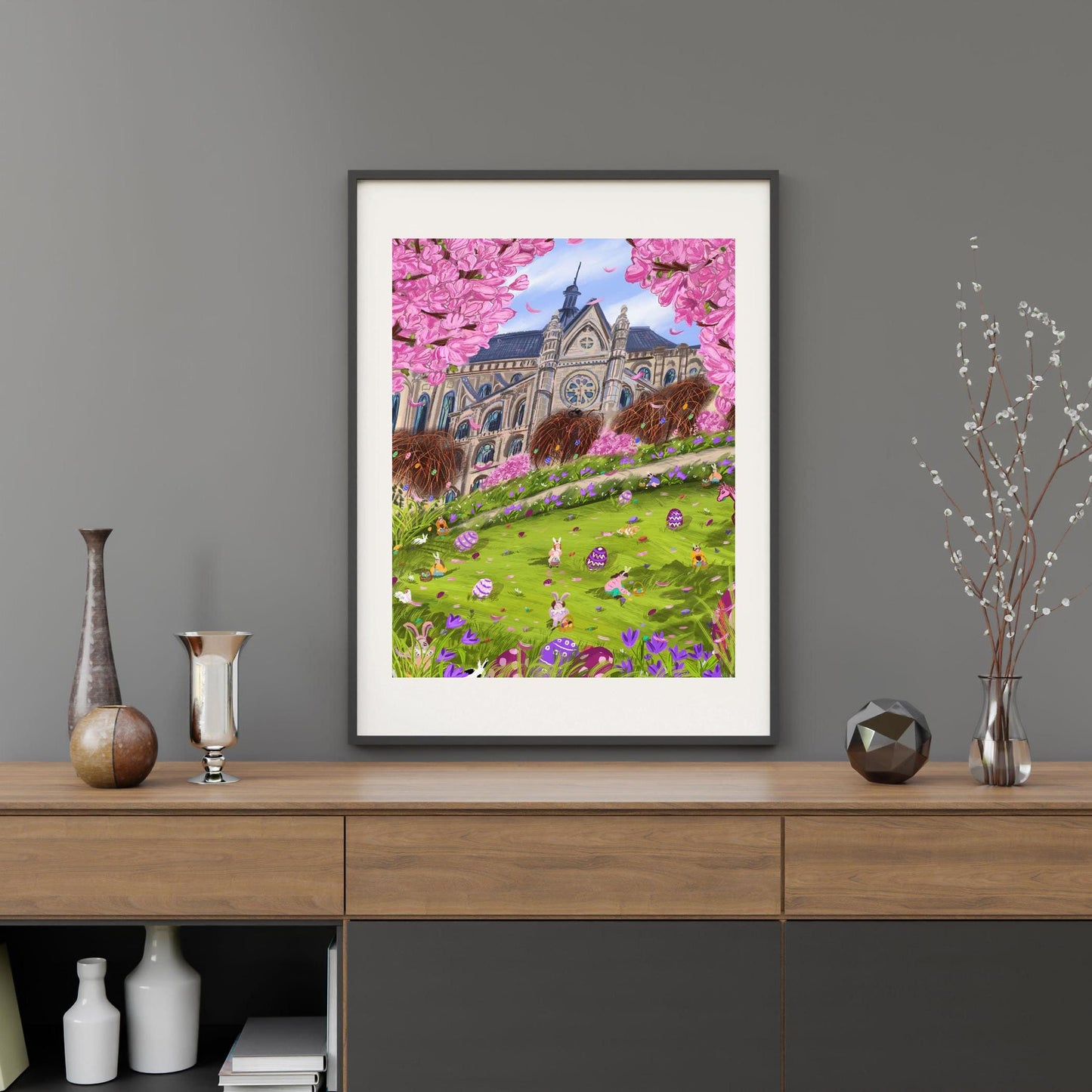 Magnolia Bloom Easter Egg Hunt Art Poster