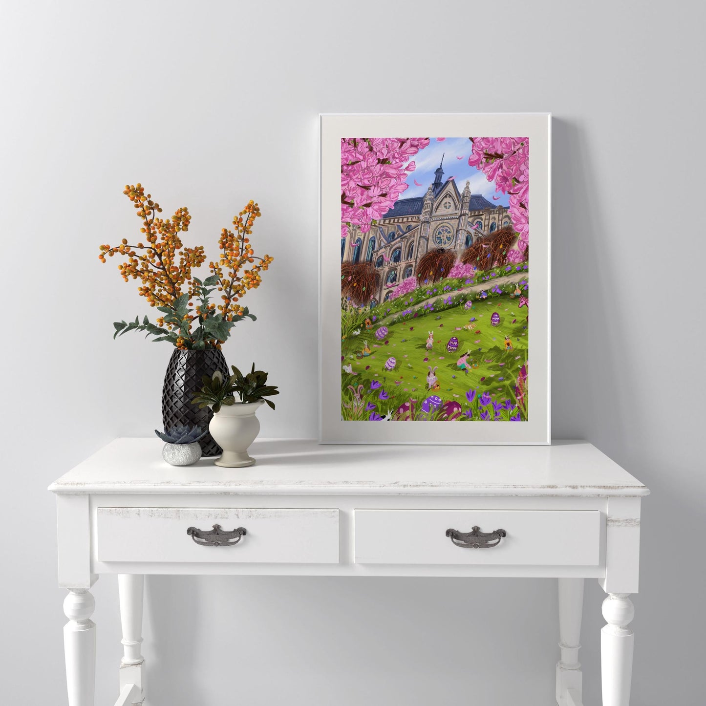 Magnolia Bloom Easter Egg Hunt Art Poster