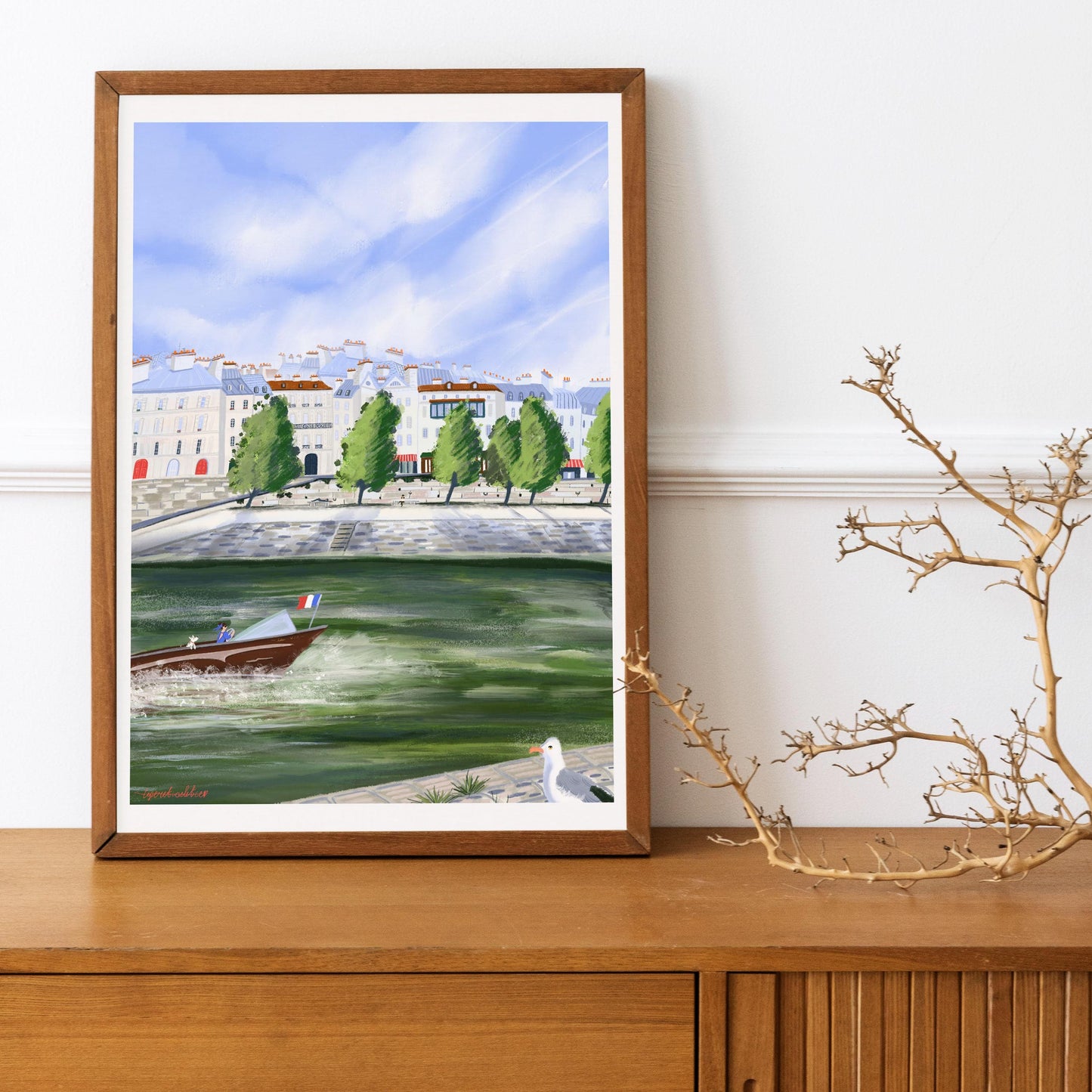 Paris Art Poster Set: Seine River & Canal Saint-Martin Scenes